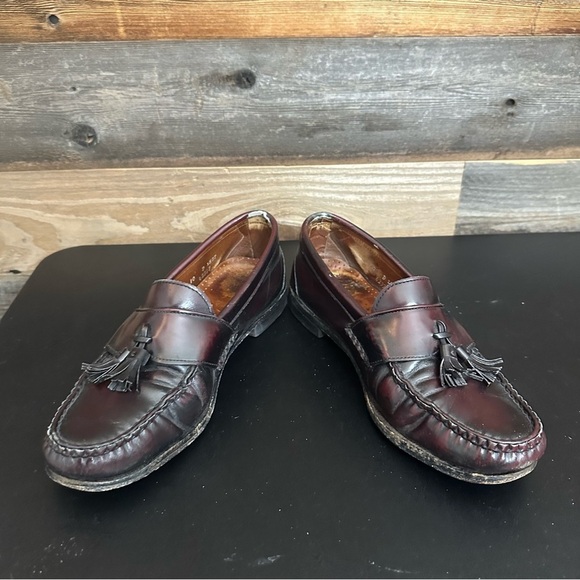Allen Edmonds Stowe Mens Burgundy Tassel Slip On Designer Loafers 10D - Picture 5 of 10